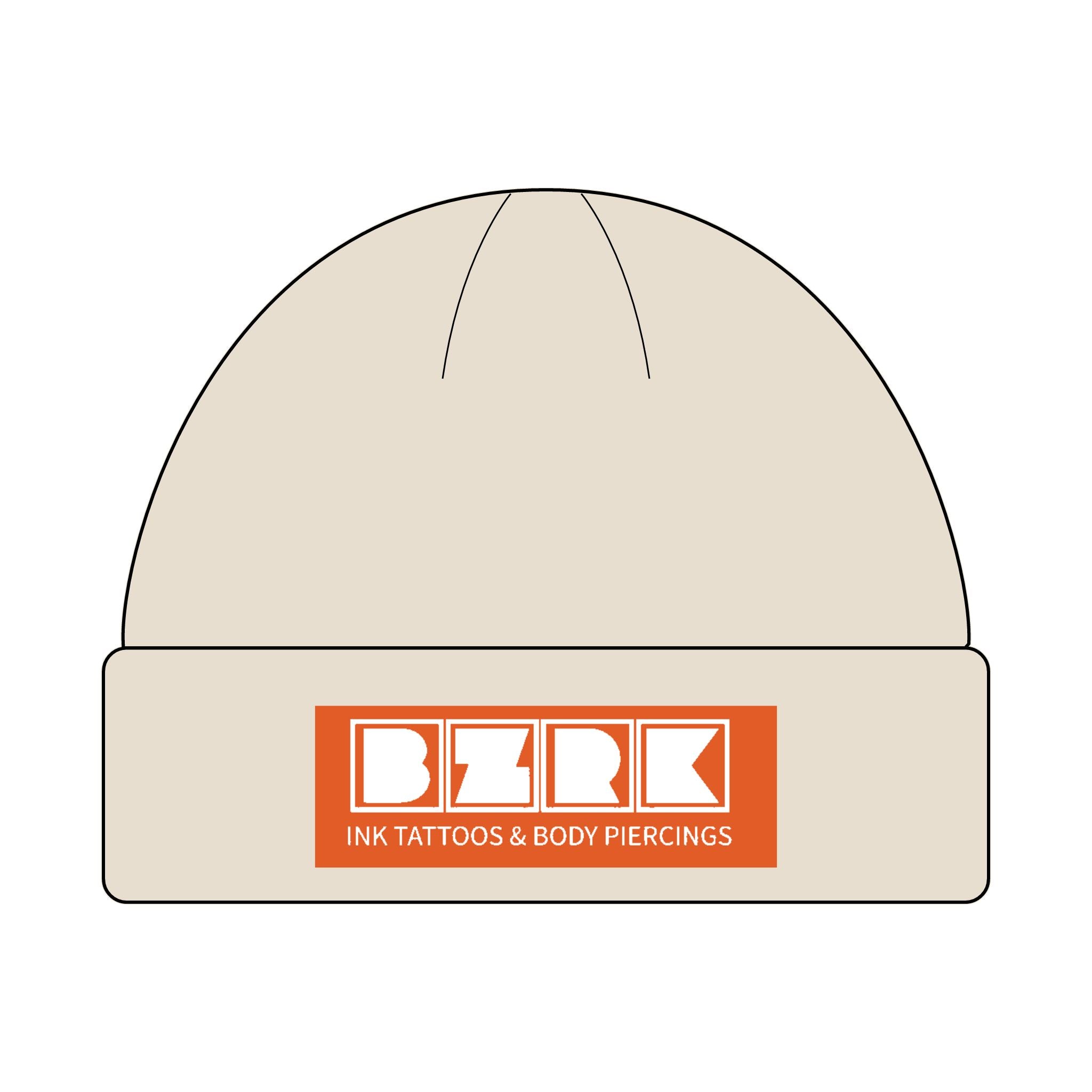 Custom Cuff Beanie with BZRK Ink Design, Hipster Hat, Winter Wear, Gift for Tattoo Lovers, Street Style, Unisex Beanie